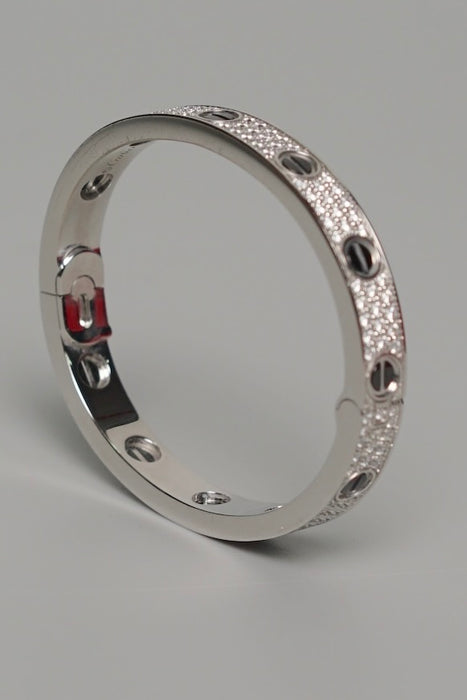 Cartier Love Bracelet, Full Paved Diamonds in White Gold Size 15 (Brand New)