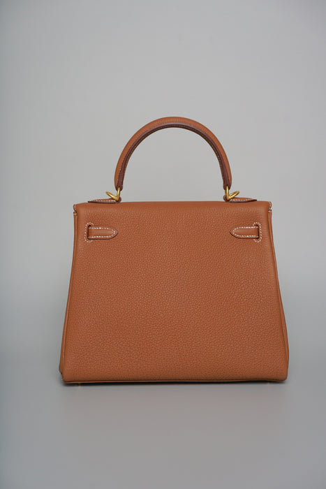 Hermes Kelly 25 in Gold Togo Bghw (Brand New)