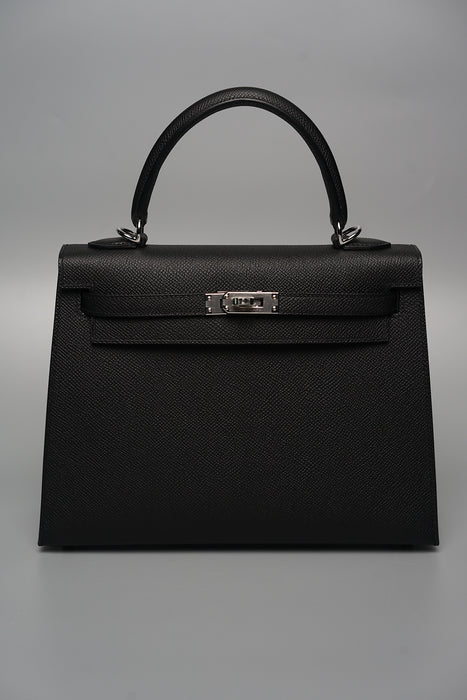 Hermes Kelly 25 Sellier Black Phw (Brand New)