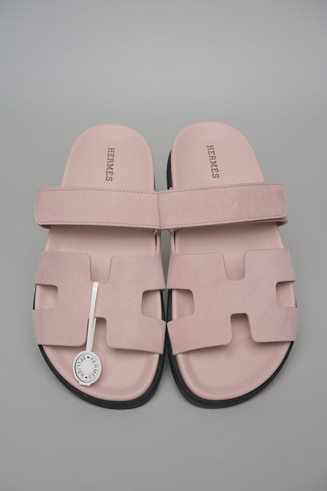 Hermes Chypre Sandals in Rose Porcelaine Size 37 (Brand New)