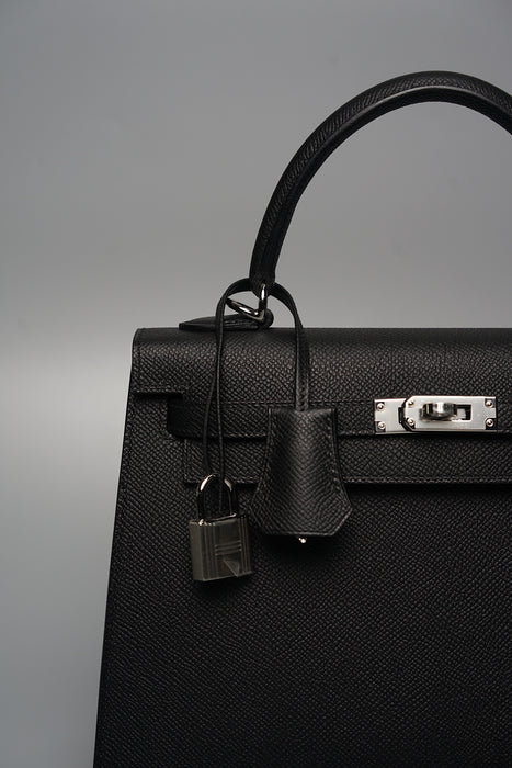 Hermes Kelly 25 Sellier Black Phw (Brand New)