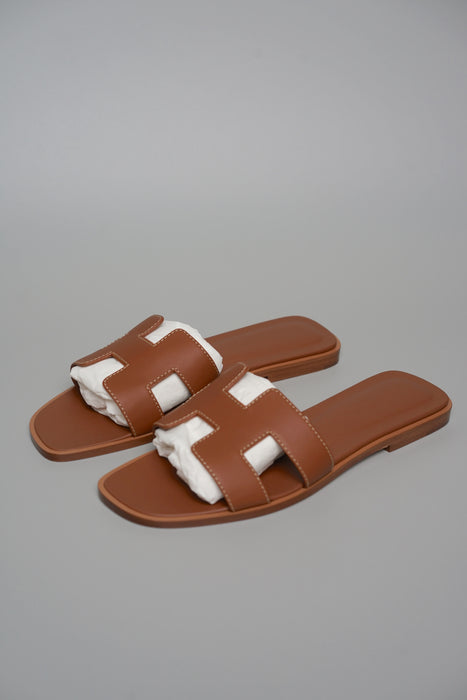 Hermes Oran Sandals in Gold Size 37 (Brand New)