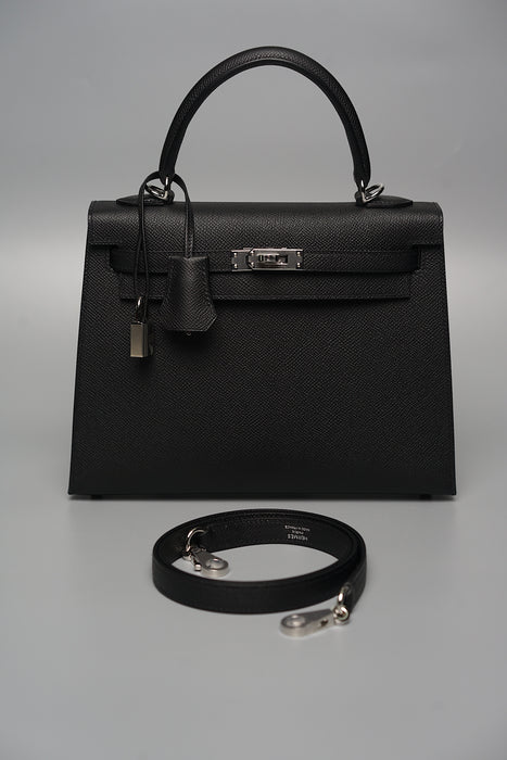 Hermes Kelly 25 Sellier Black Phw (Brand New)