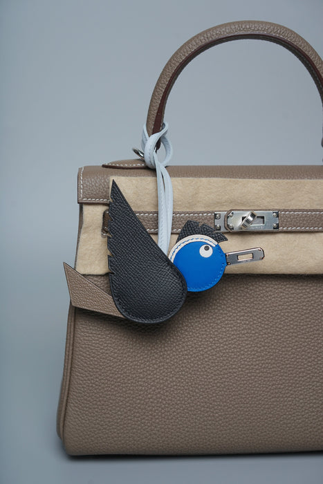 Hermes Birdy Charm in Noir/Nata/Blue Brume/Alezan Phw (Brand New)