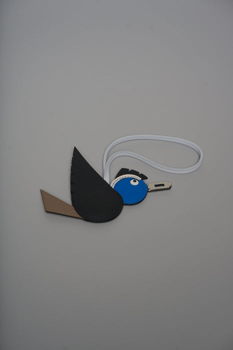 Hermes Birdy Charm in Noir/Nata/Blue Brume/Alezan Phw (Brand New)