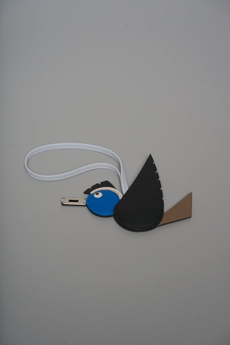 Hermes Birdy Charm in Noir/Nata/Blue Brume/Alezan Phw (Brand New)