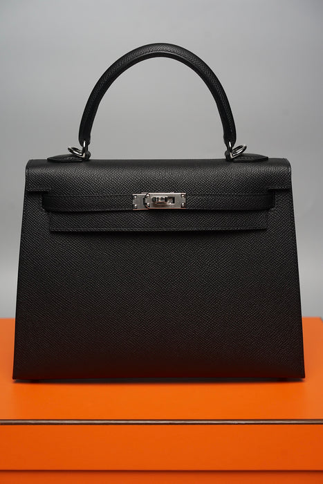 Hermes Kelly 25 Sellier Black Phw (Brand New)