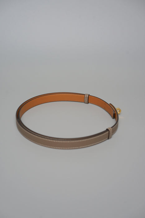 Hermes Kelly 18 Belt in Etoupe Ghw (Brand New)