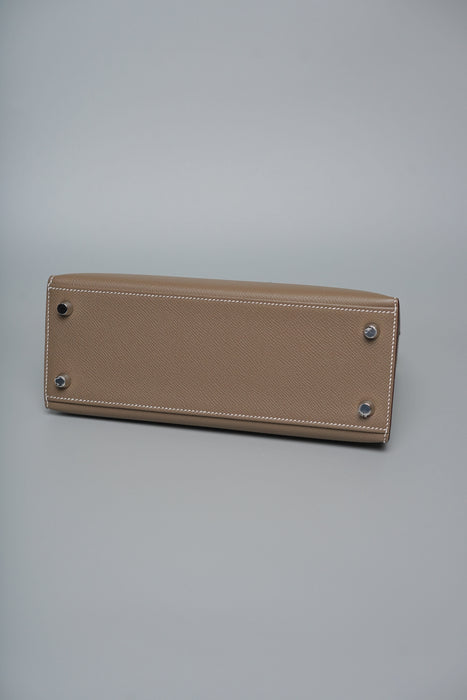 Hermes Kelly 25 Sellier in Etoupe Epsom Phw