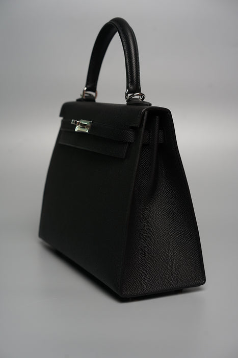 Hermes Kelly 25 Sellier Black Phw (Brand New)