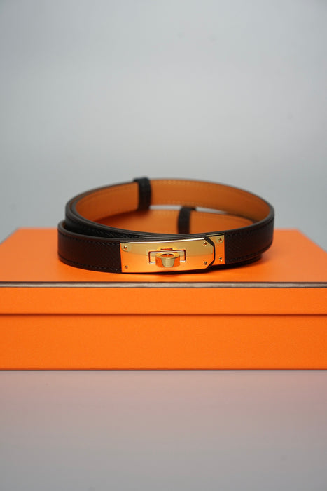 Hermes Kelly 18 Belt in Black Ghw (Brand New)