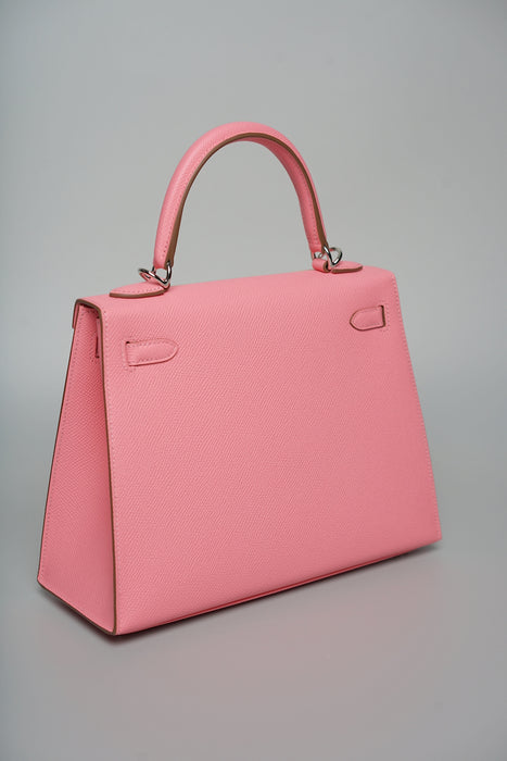 Hermes Kelly 25 Sellier in Rose Confetti Epsom Phw (Brand New)