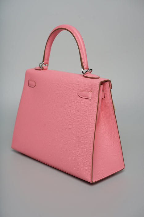 Hermes Kelly 25 Sellier in Rose Confetti Epsom Phw (Brand New)