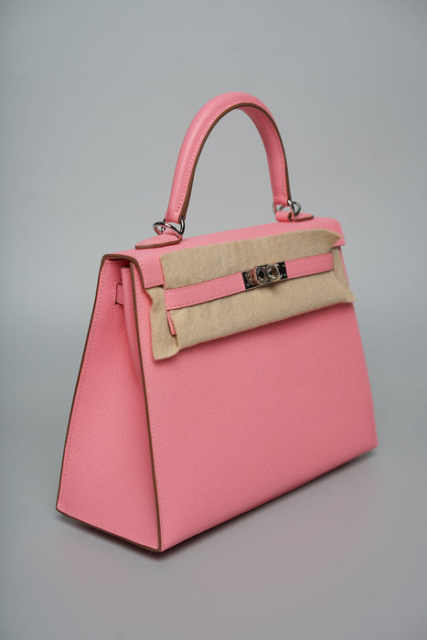 Hermes Kelly 25 Sellier in Rose Confetti Epsom Phw (Brand New)