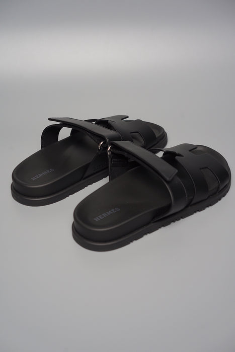 Hermes Men's Chypre Sandals in Black Size 40 (Brand New)