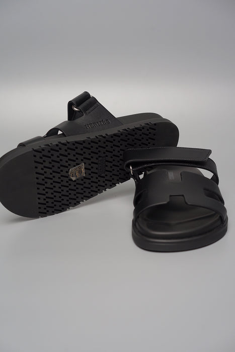 Hermes Men's Chypre Sandals in Black Size 40 (Brand New)