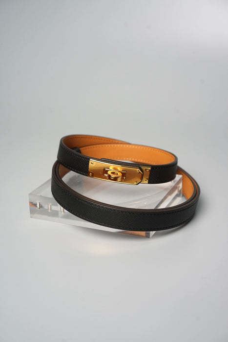 Hermes Kelly 18 Belt in Black Ghw (Brand New)