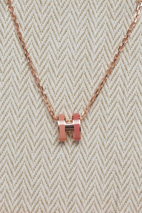 Hermes Mini Pop H Pendant in Pink Rghw (Brand New)