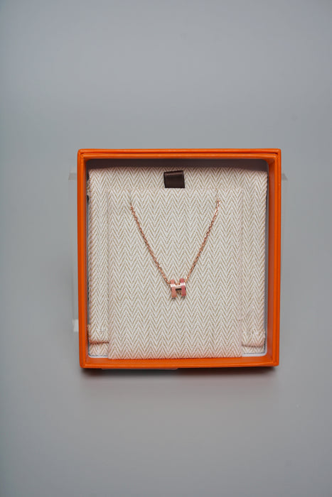 Hermes Mini Pop H Pendant in Pink Rghw (Brand New)