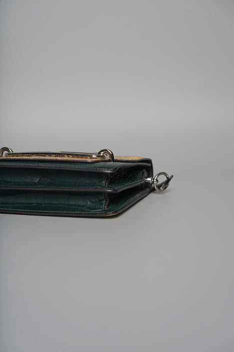 Hermes Mini Roulis in Ombre Lizard/ Vert Rousseau Alligator Phw