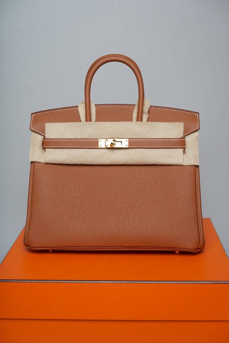 Hermes Birkin 25 in Gold Togo Ghw (Brand New)