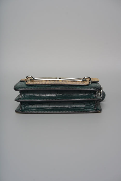 Hermes Mini Roulis in Ombre Lizard/ Vert Rousseau Alligator Phw