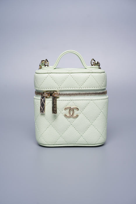 Chanel 22C Small Vanity with Chain in Light Green (Brand New)