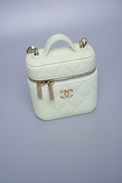 Chanel 22C Small Vanity with Chain in Light Green (Brand New)