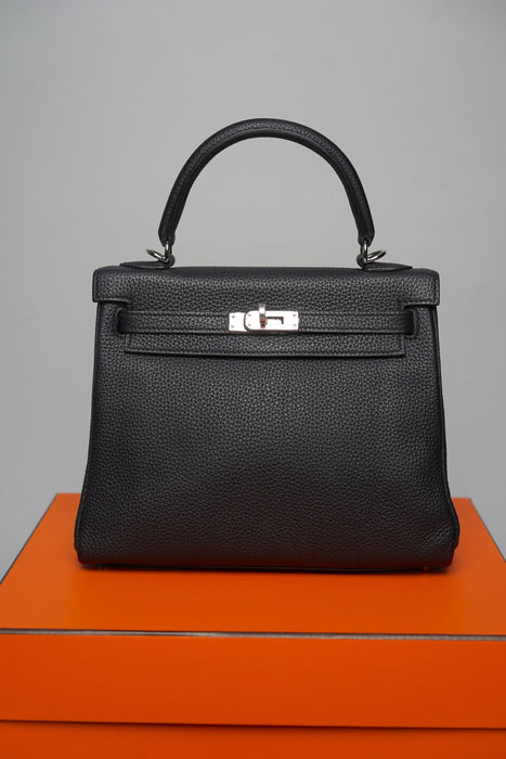 Hermes Kelly 25 in Noir Togo Phw (Brand New)
