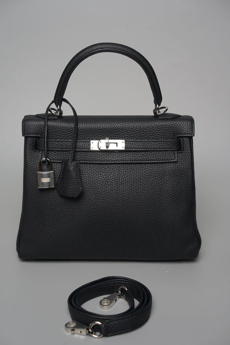 Hermes Kelly 25 in Noir Togo Phw (Brand New)