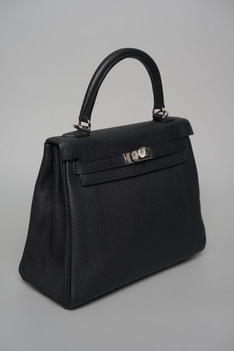 Hermes Kelly 25 in Noir Togo Phw (Brand New)