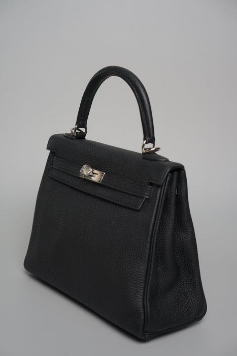 Hermes Kelly 25 in Noir Togo Phw (Brand New)