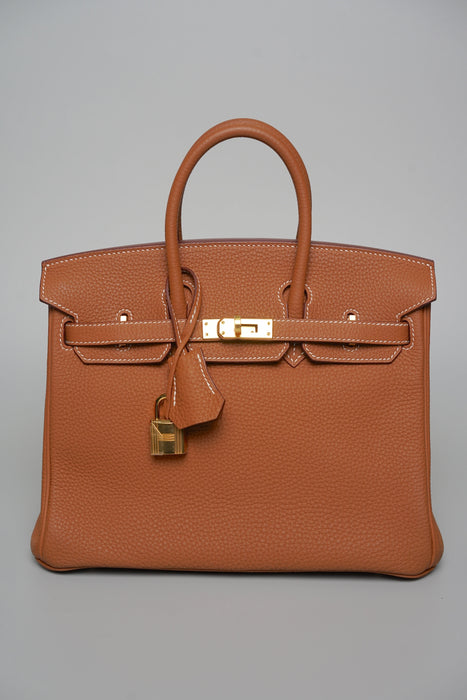 Hermes Birkin 25 in Gold Togo Ghw (Brand New)