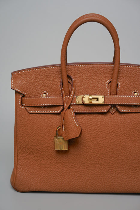 Hermes Birkin 25 in Gold Togo Ghw (Brand New)
