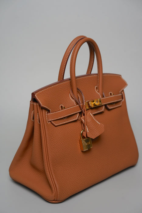 Hermes Birkin 25 in Gold Togo Ghw (Brand New)
