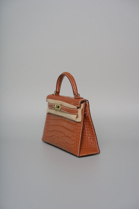 Hermes Kelly 20 HSS in Gold Matte Alligator Permabrass (Brand New)