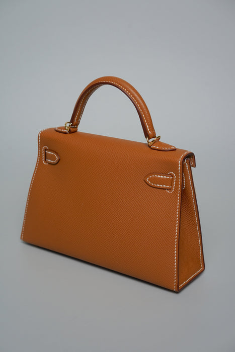 Hermes Kelly 20 in Gold Epsom Ghw (Brand New)