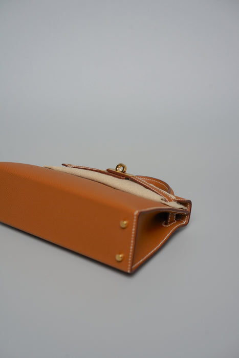 Hermes Kelly 20 in Gold Epsom Ghw (Brand New)