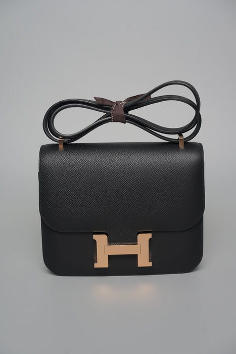 Hermes Constance 18 in Noir Epsom Rghw (Brand New)