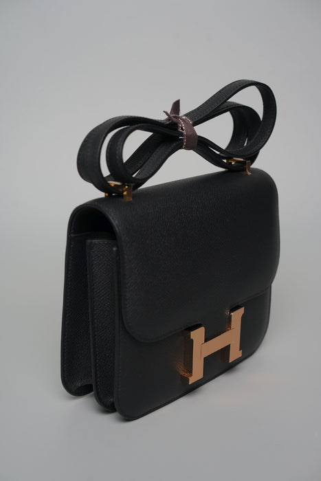 Hermes Constance 18 in Noir Epsom Rghw (Brand New)