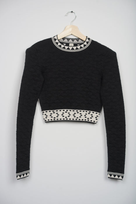 Hermes Cashmere Sweatshirt in Black White Size 34 (Brand New)