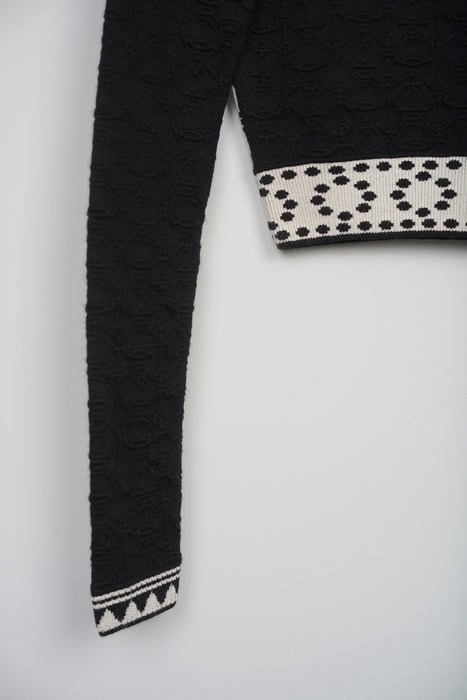 Hermes Cashmere Sweatshirt in Black White Size 34 (Brand New)