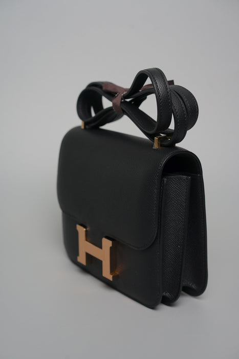 Hermes Constance 18 in Noir Epsom Rghw (Brand New)