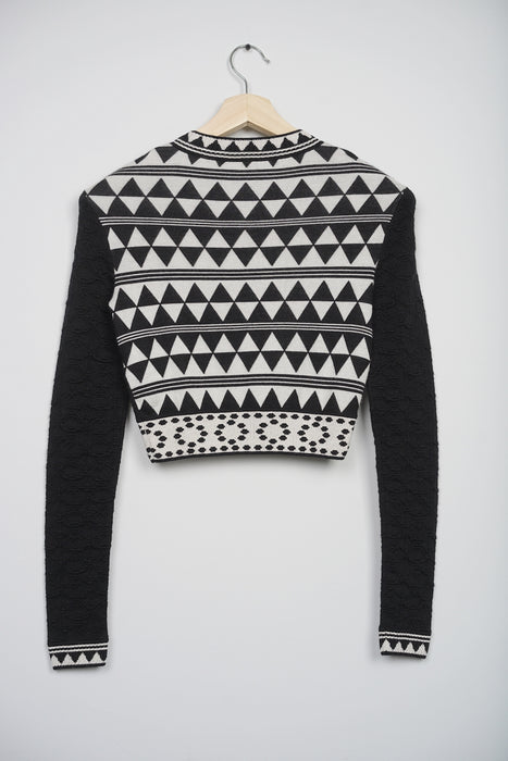 Hermes Cashmere Sweatshirt in Black White Size 34 (Brand New)