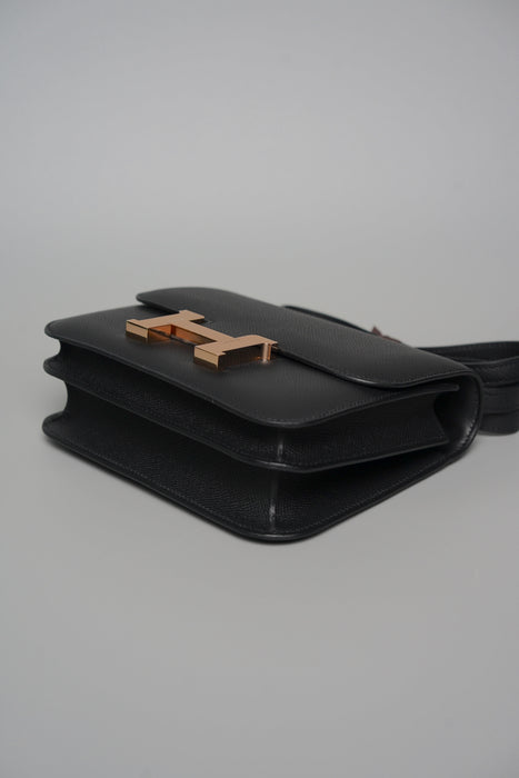 Hermes Constance 18 in Noir Epsom Rghw (Brand New)