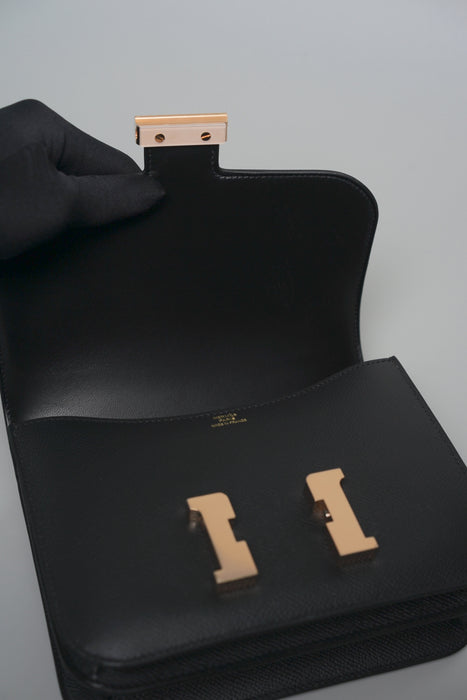 Hermes Constance 18 in Noir Epsom Rghw (Brand New)