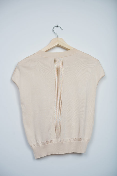 Hermes Sleeve Top in Beige Size 36