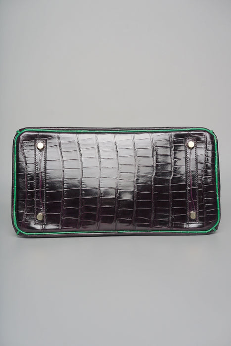 Hermes Birkin 30 HSS in Aubergine x Cactus Shiny Porosus Ghw