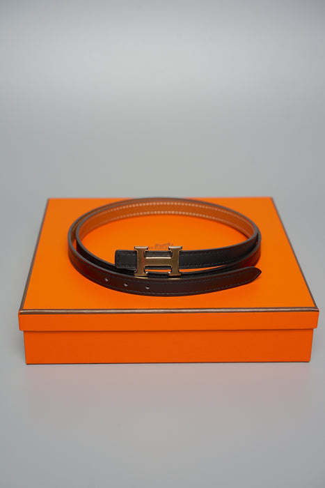 Hermes Mini 5382 Belt in Noir / Gold Ghw Size 85 (Brand New)