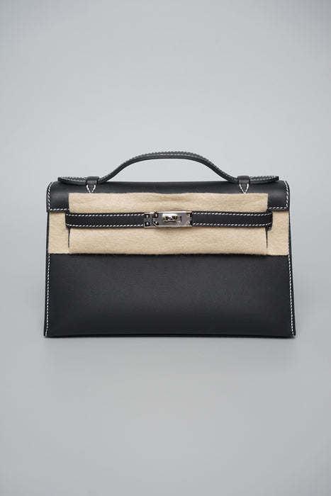 Hermes Kelly Pochette HSS in Noir Swift Phw (Brand New)